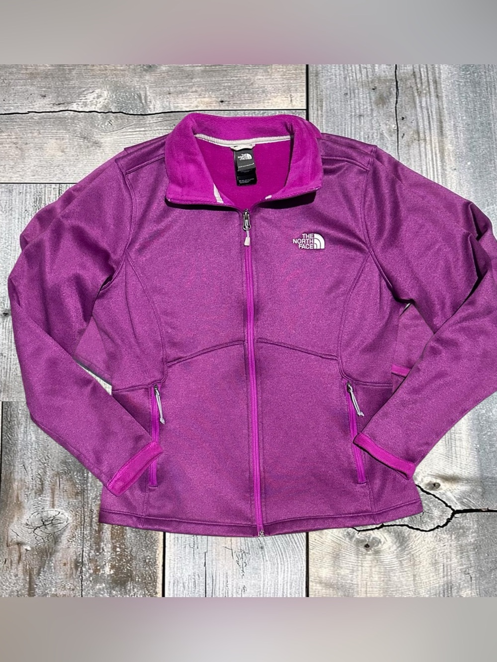 The North Face Agave Full Zip Fleece Jacket Women’s L Magenta Purple Heather